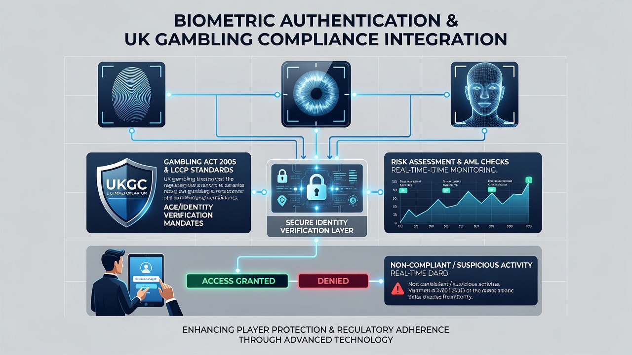 Secure server room storing encrypted biometric templates for gambling operators